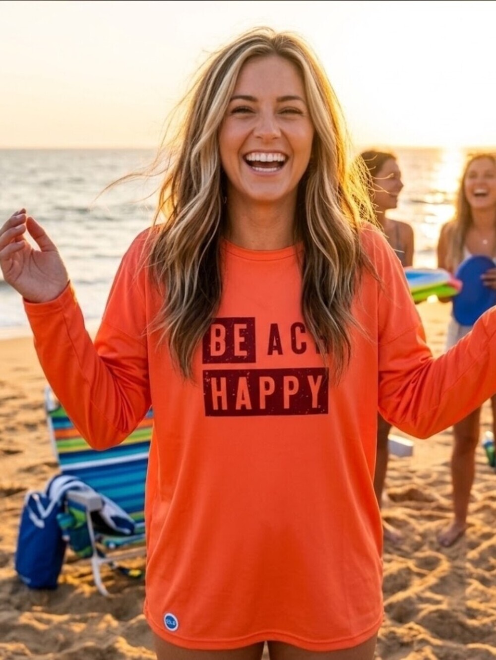 𝅺30a Gear Beach Happy Long Sleeve Women's Recycled Tee